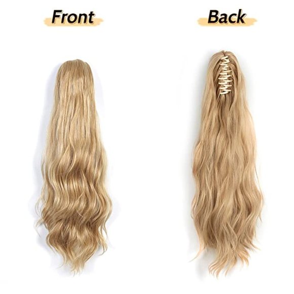 Blonde Ponytail, Long Wavy Ponytail Claw Clip Extension - Picture 2 of 6